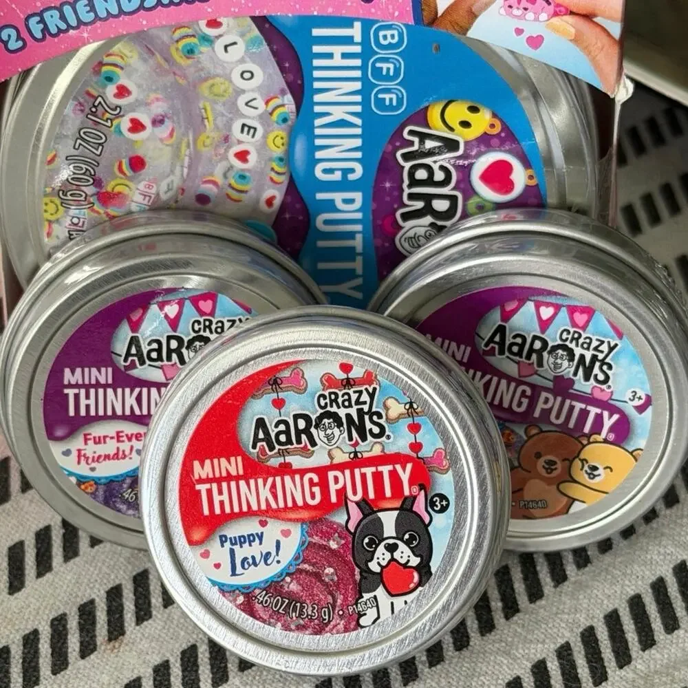 Crazy Aaron's Thinking Putty BFF 2.1oz + Puppy Love Mini Tins 4pc Sealed